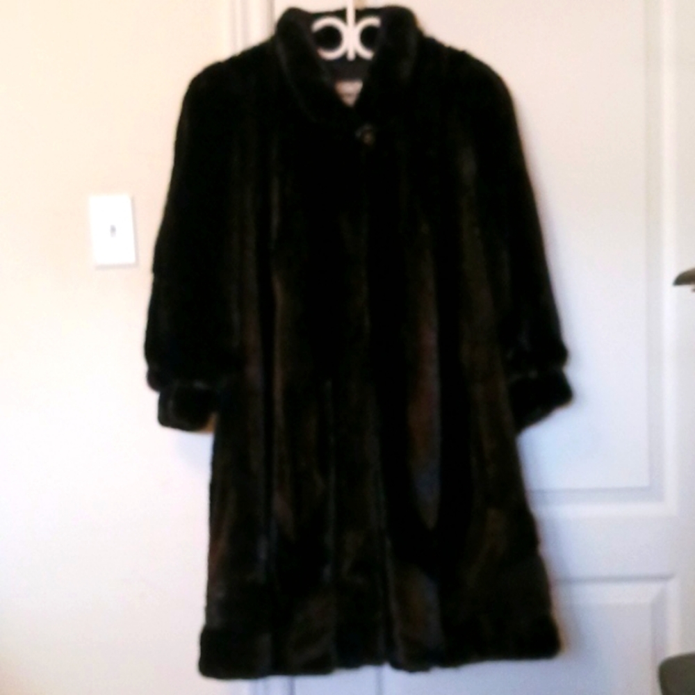 Stunning Vintage Full length Black Mink Coat